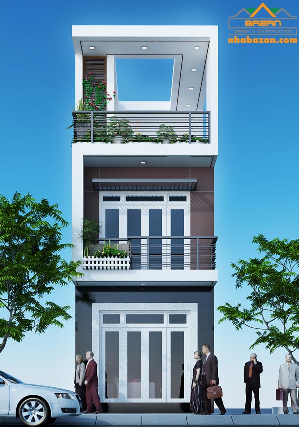 Thiết kế nhà phố đẹp 3 tầng, mẫu thiết kế nhà phố đẹp 3 tầng 2020