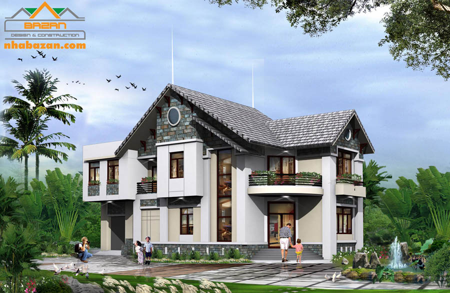 Thiết kế biệt thự vườn 2 tầng đẹp