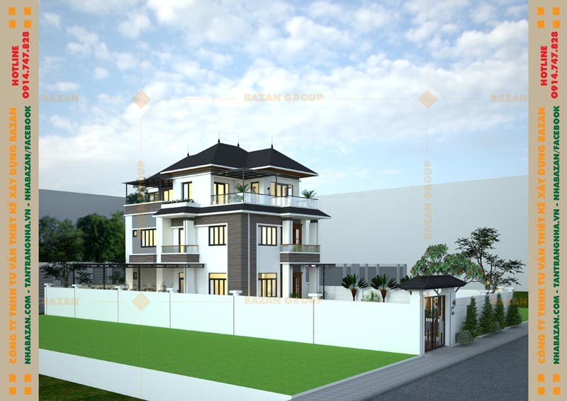 Công Trình Thiết Kế Biệt Thự Mái Thái 3 Tầng Hiện Đại Tại Tây Ninh Mẫu Thiết Kế Biệt Thự Mái Thái 3 Tầng Hiện Đại Tại Tây Ninh