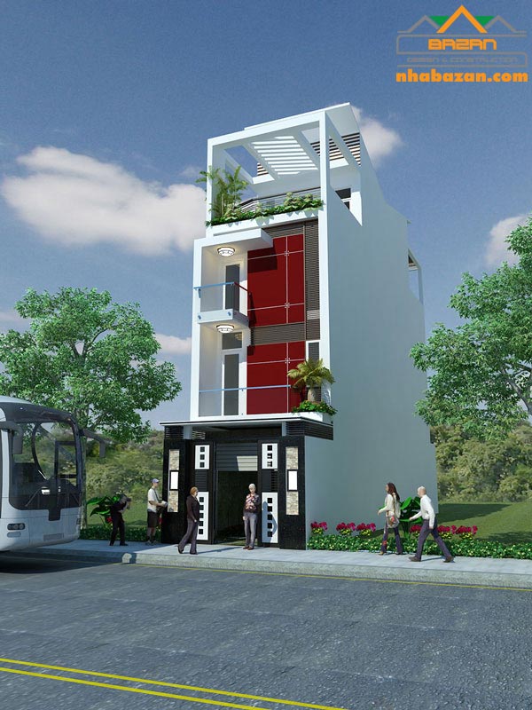 Thiết kế nhà ống 4 tầng đẹp hiện đại 2020