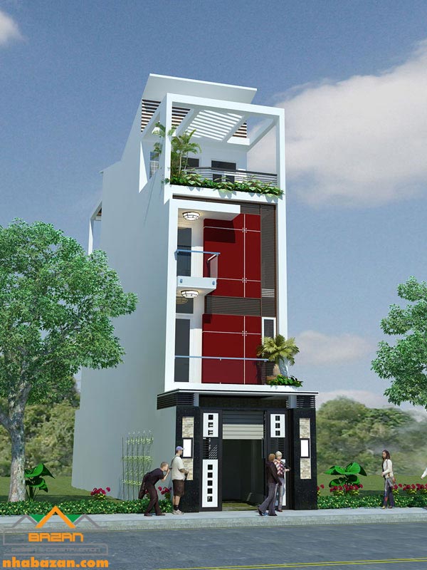 Thiết kế nhà ống 4 tầng đẹp hiện đại 2020