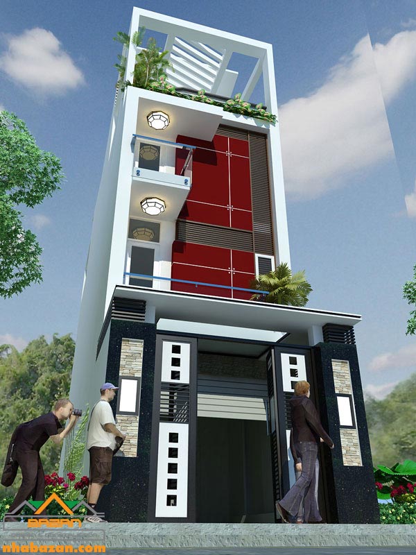 Thiết kế nhà ống 4 tầng đẹp hiện đại 2020