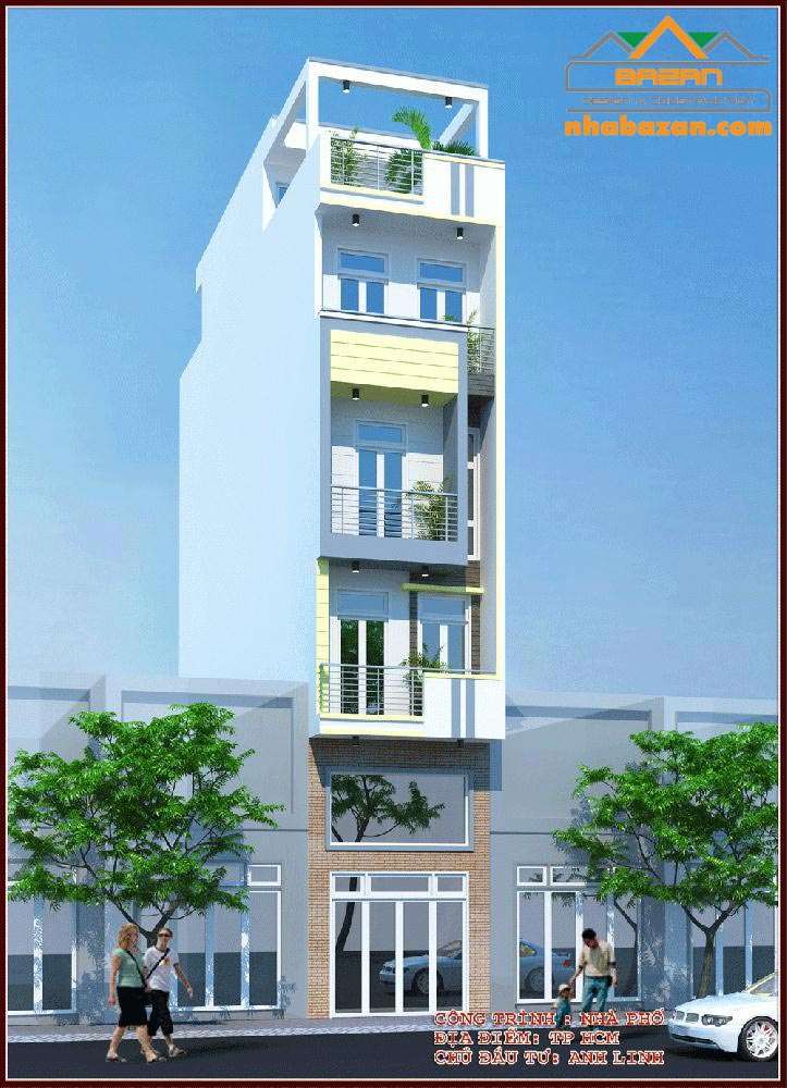 Thiết kế nhà phố 5 tầng đẹp 2017 Thiết kế nhà phố 5 tầng đẹp